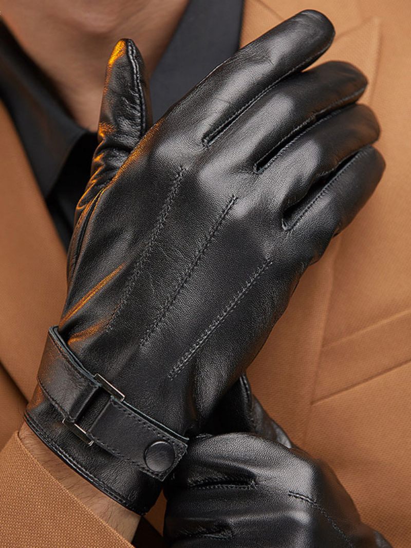 Gants Courts Chauffants D'hiver Pour Hommes - Noir