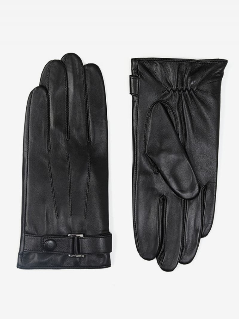 Gants Courts Chauffants D'hiver Pour Hommes - Noir