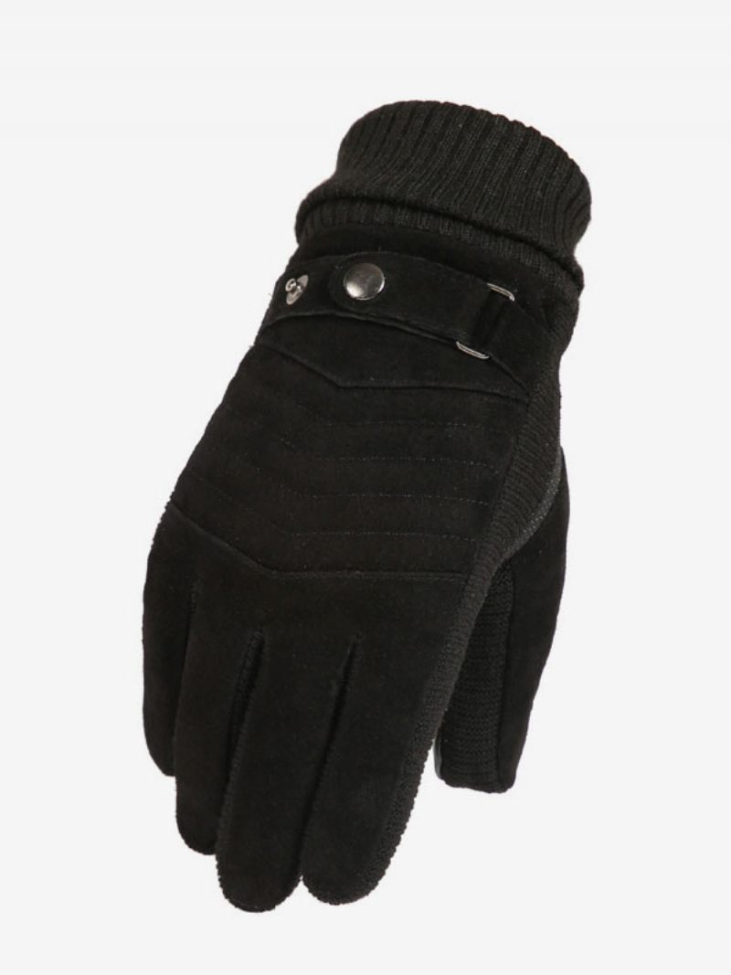 Gants Courts Chauffants D'hiver Pour Hommes - Noir