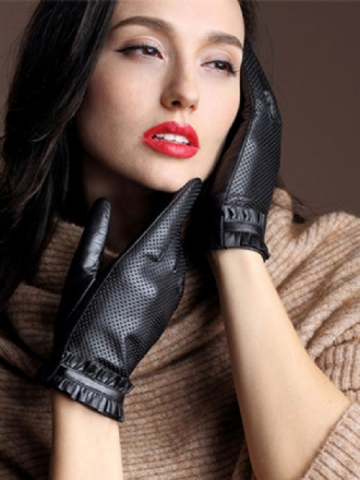 Gants Courts Imperméables Cuir D'unité Centrale D'hiver Dames Volants Pour L'automne Et L'hiver