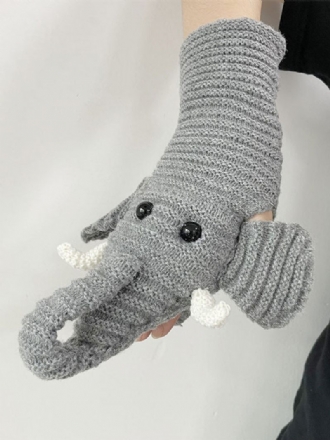 Gants Pour Femmes Imprimé Animal Éléphant Vêtements Maison Hiver Chaud Mignon Acc