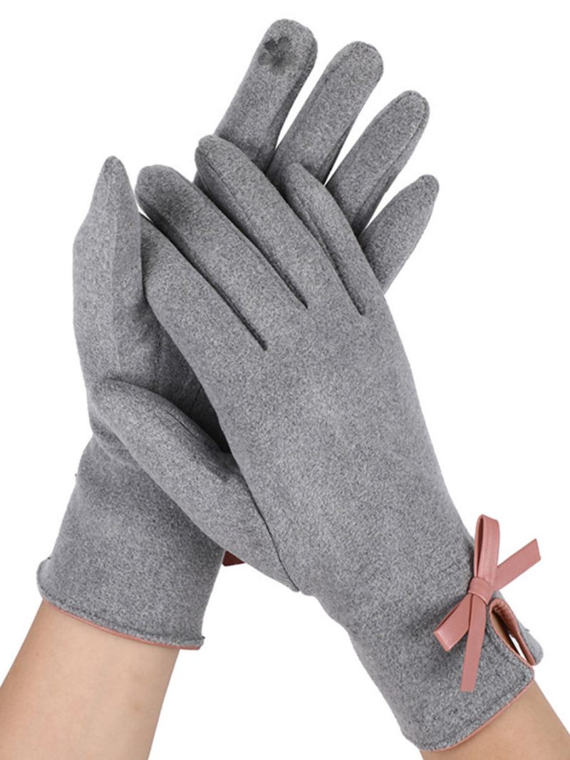 Gants Pour Femmes Noeuds Gris Clair