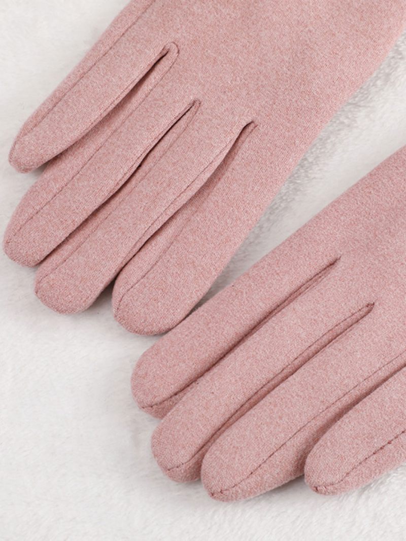 Gants Pour Femmes Noeuds Gris Clair - Rose