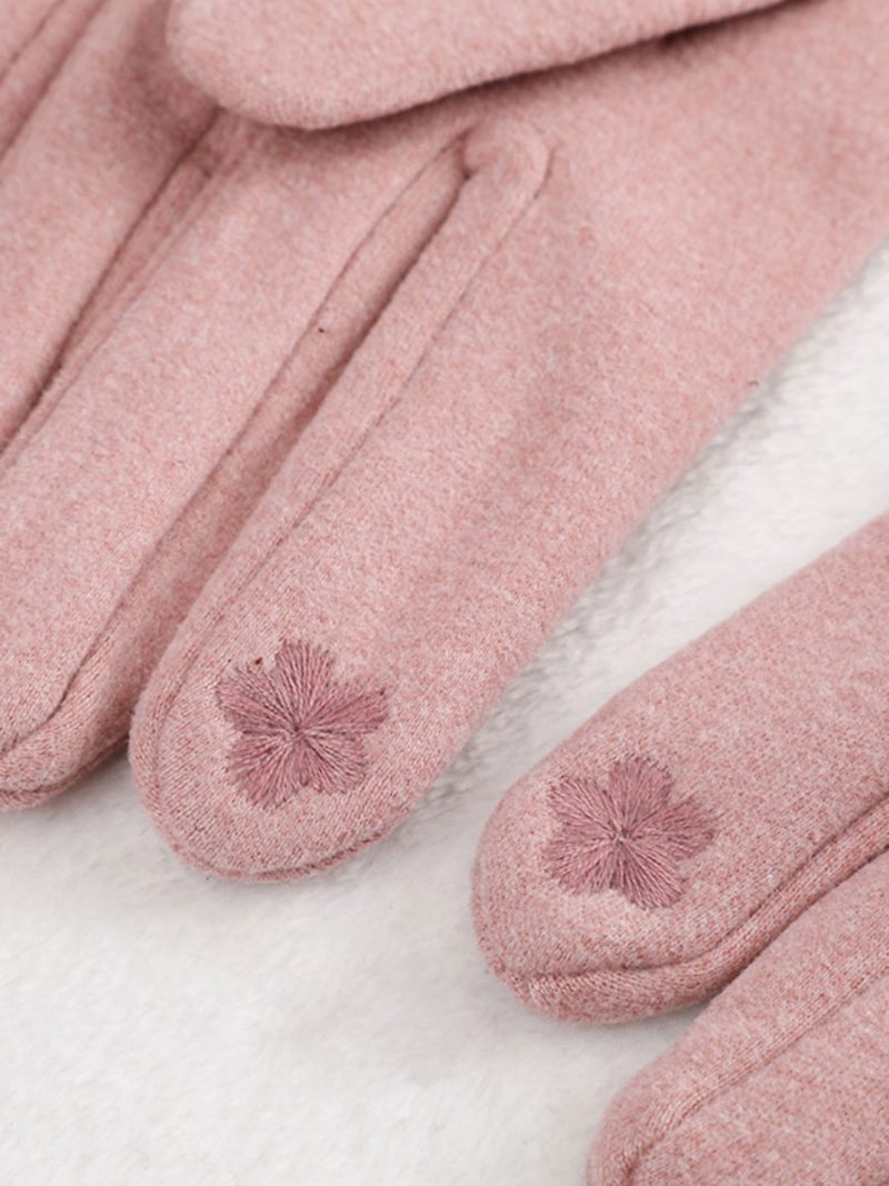 Gants Pour Femmes Noeuds Gris Clair - Rose