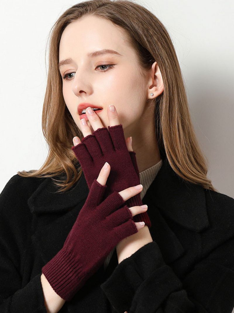 Gants Pour Femmes Sans Doigts Tricotés Chauds D'hiver