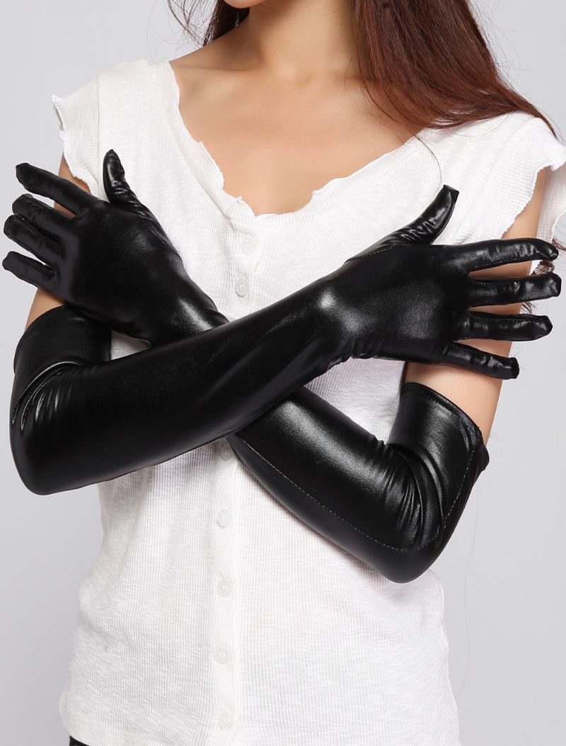 Gants Longs Noirs Pour Femmes - Noir