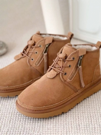 Bottes Chukka Daim À Bout Rond Pour Hommes Neige Courtes Peluche