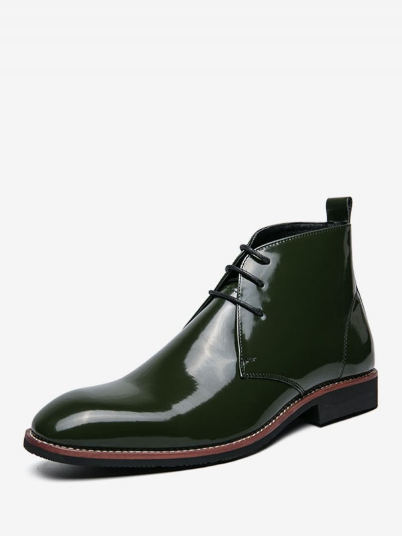 Bottes Chukka Pour Hommes Cuir Pu À Bout Rond