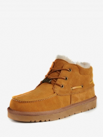 Bottes Chukka Pour Hommes Neige À Lacets Daim Bout Rond