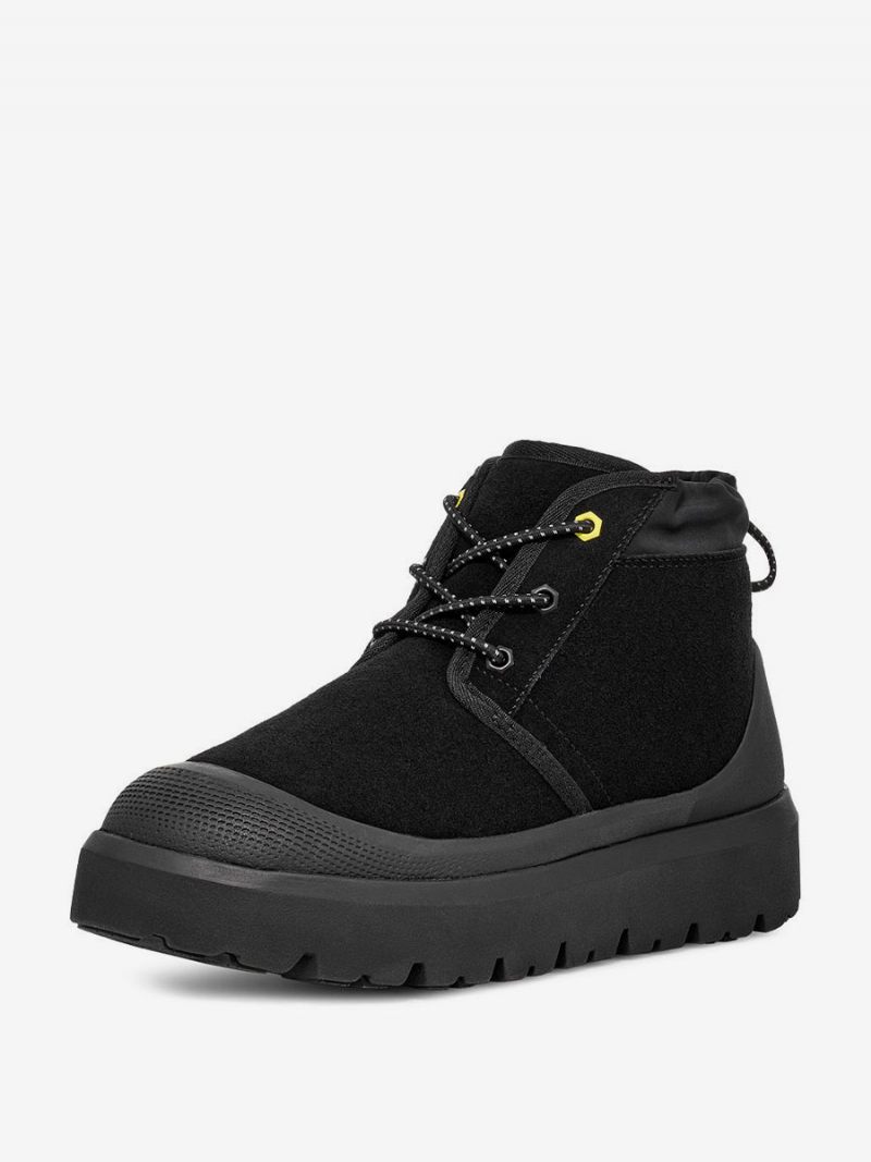 Bottes D'hiver Pour Hommes Neige À Lacets Daim - Noir