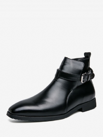 Bottes Pour Hommes Bottines Chelsea Cuir Pu Bout Rond