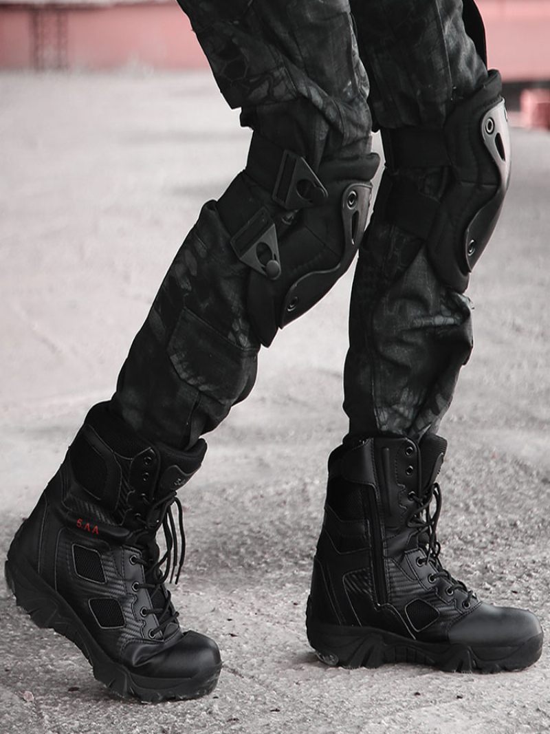 Bottes Pour Hommes Randonnée D'alpinisme Plein Airecru Blanc Bout Rond Respirant Confortable Camping Légères Et Confortables Respirantes - Noir