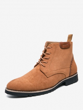 Bottes Pour Hommes Travail Combat À Bout Rond Cuir Pu