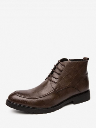 Bottes Pour Hommes Travail Oxford Cuir Pu À Bout Rond