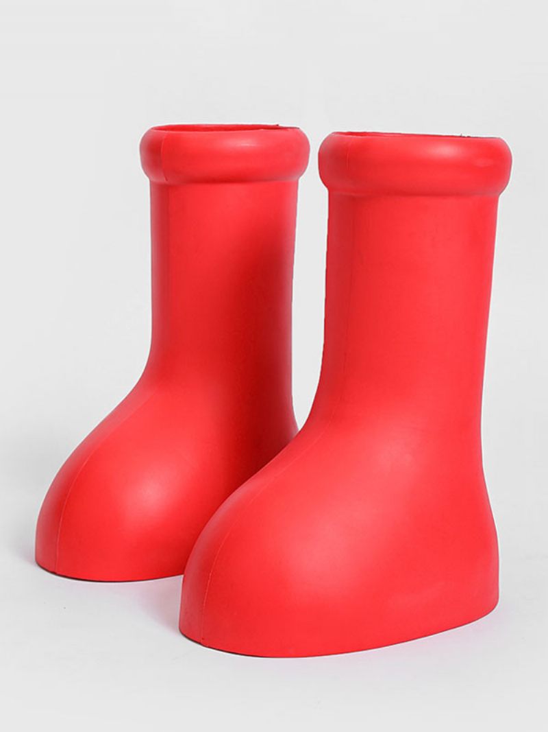 Bottes Imperméables Pratiques Cuir Pu À Bout Rond Pour Hommes - Rouge