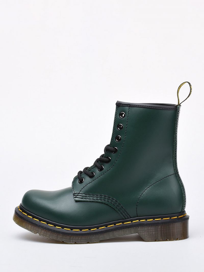 Bottes Martin Noires Travail Bottines Combat À Lacets Pour Hommes - Vert