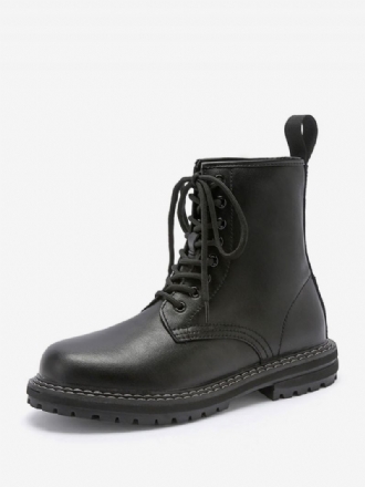 Bottes Travail Pour Hommes Combat À Bout Rond Cuir Pu Noir