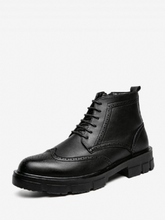 Bottes Travail Pour Hommes Combat À Bout Rond Cuir Pu Noir