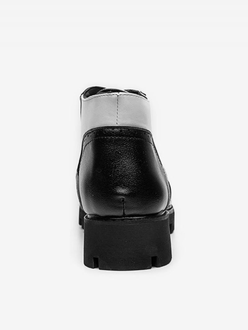 Bottes Travail Pour Hommes Combat À Bout Rond Cuir Pu Noir - Noir