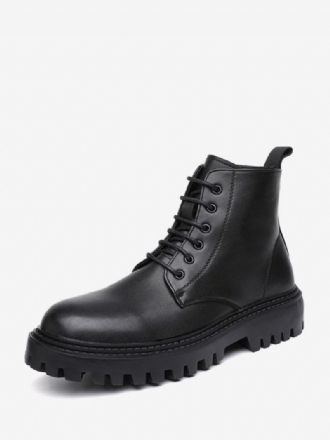 Bottes Travail Pour Hommes Combat À Bout Rond Cuir Pu Noir