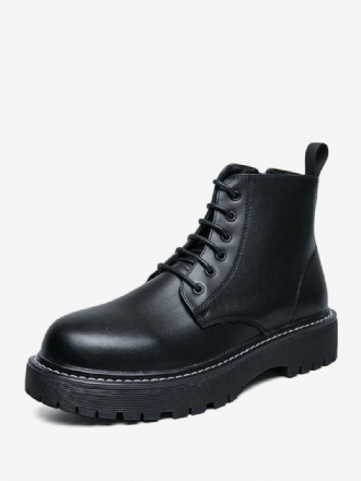 Bottes Travail Pour Hommes Combat À Bout Rond Cuir Pu Noir