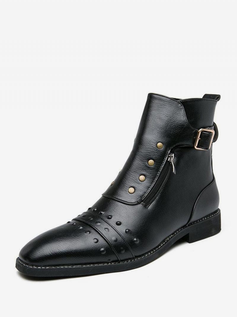 Bottines Chelsea Cloutées Pour Hommes Noir