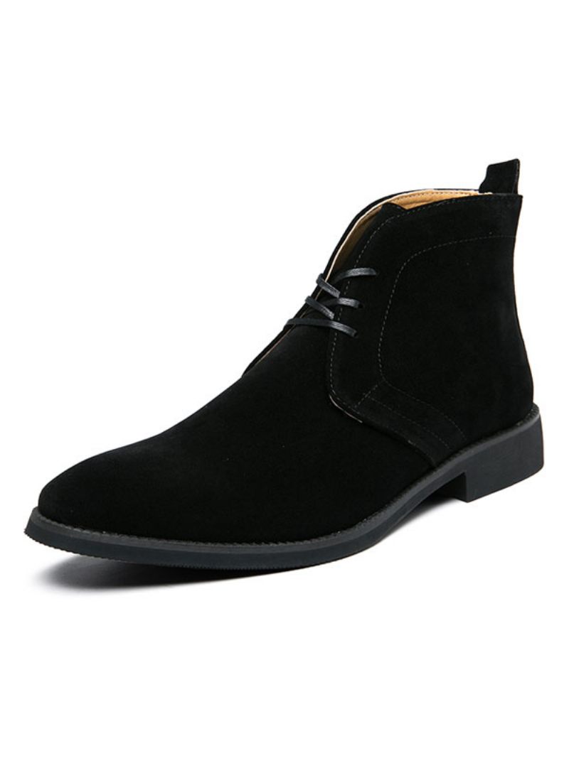 Bottines Chukka Cuir Suédé À Lacets Desert Pour Hommes - Noir