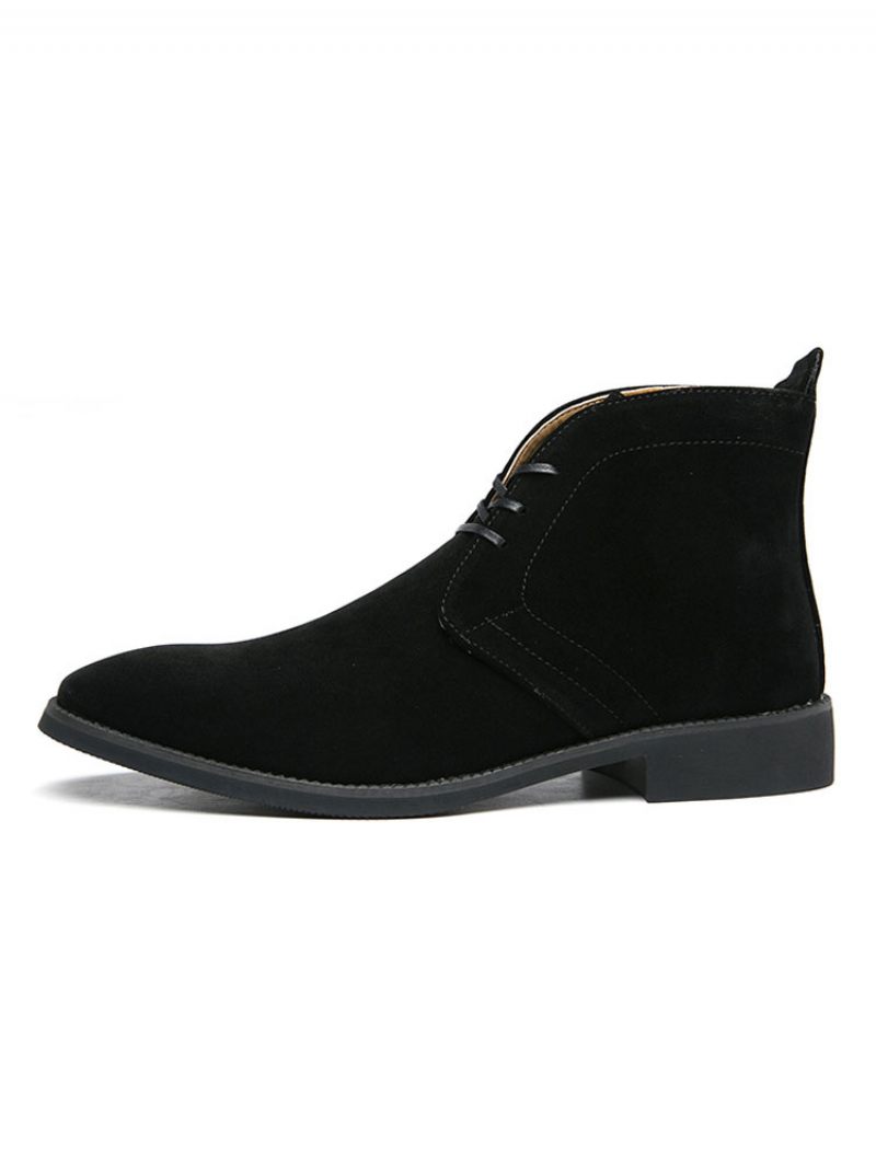 Bottines Chukka Cuir Suédé À Lacets Desert Pour Hommes - Noir