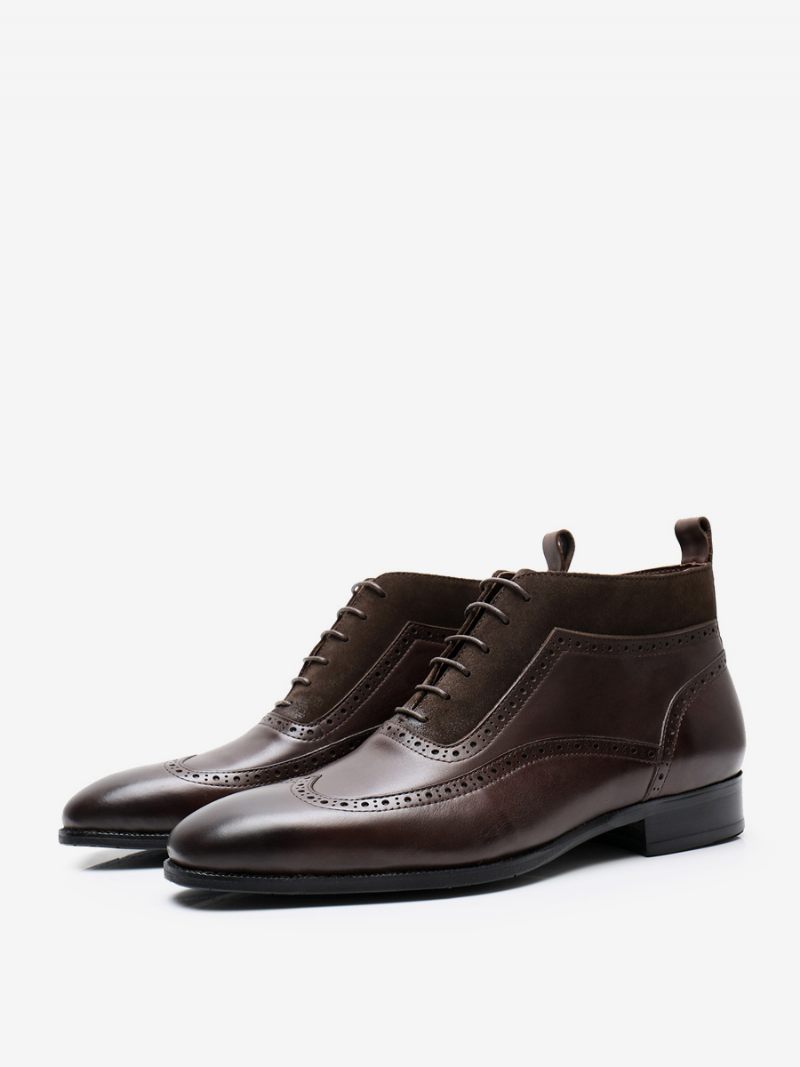 Chaussures Habillées Pour Hommes Bout Rond Moderne À Lacets Peau Vache Debby Mariage Bal