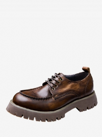 Chaussures Habillées Pour Hommes Debby Cuir Vache Marron Café À Bout Rond