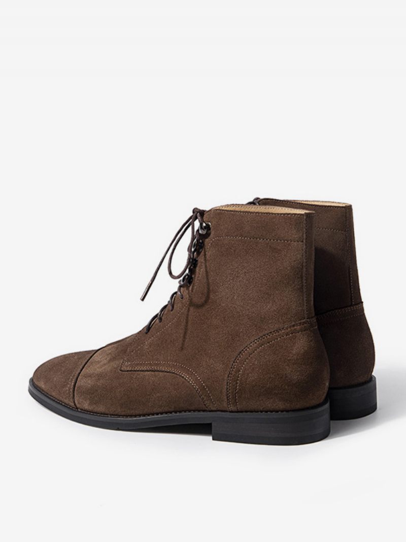 Chaussures Homme Bottes Travail Cuir Vache Chic Marron Café - Café Brun