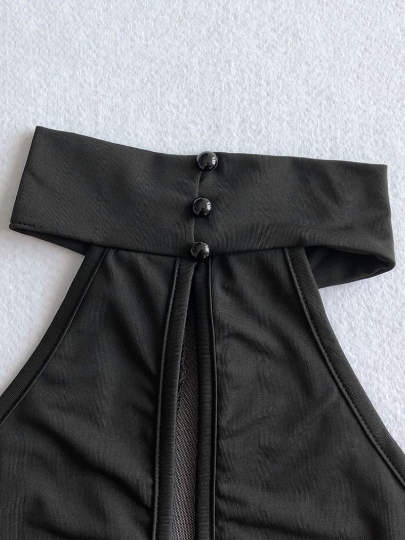 Robe Moulante Noire Pour Femmes Dos Nu Plissée Nouée Décontractée Sans Manches Mi-longue Robes Portefeuille Crayon - Noir