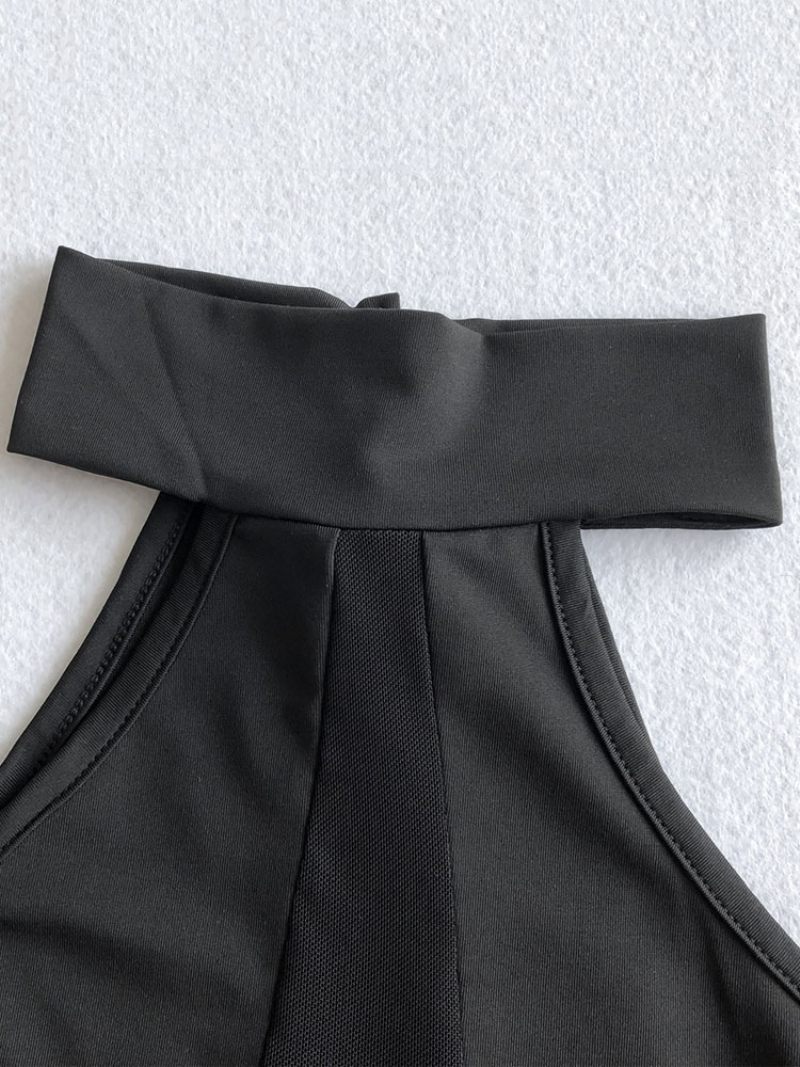 Robe Moulante Noire Pour Femmes Dos Nu Plissée Nouée Décontractée Sans Manches Mi-longue Robes Portefeuille Crayon - Noir