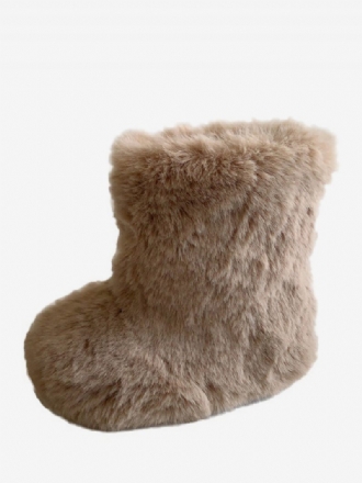 Chaussures Pour Enfants Bottes D'hiver Laine Tricotée Fausse Fourrure À La Mode