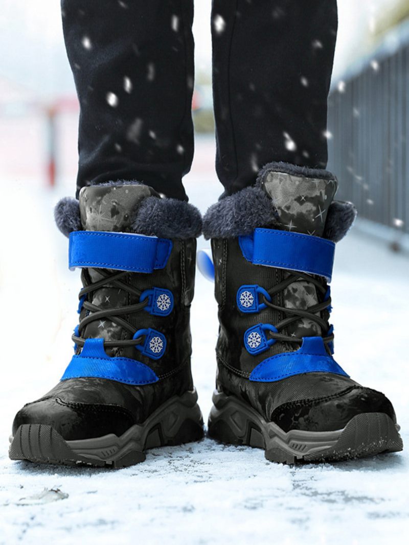 Chaussures Pour Garçons - Jolies Bottes D'hiver À Blocs Couleurs - Gris