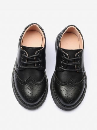 Chaussures Habillées Pour Garçon Brogue Noir Bout Rond À Lacets Fête Formelles