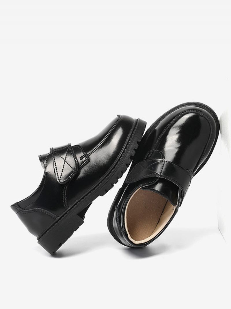 Chaussures Habillées Pour Garçon Noir Bout Rond Sans Lacet Mocassins Fête Formelle - Noir