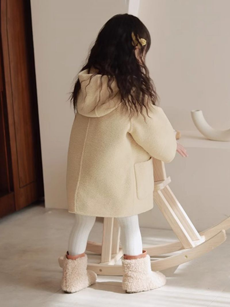 Chaussures D'hiver Pour Enfants Bottes Neige Fausse Fourrure À Tricoter La Mode - Beige