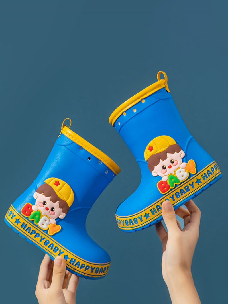 Jolies Chaussures Pour Enfants Cuir Pu Imprimés Personnages Dessins Animés Relief - Bleu