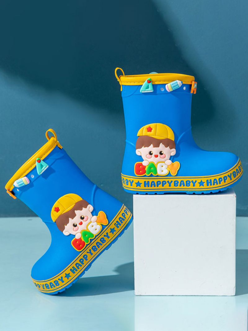 Jolies Chaussures Pour Enfants Cuir Pu Imprimés Personnages Dessins Animés Relief - Bleu