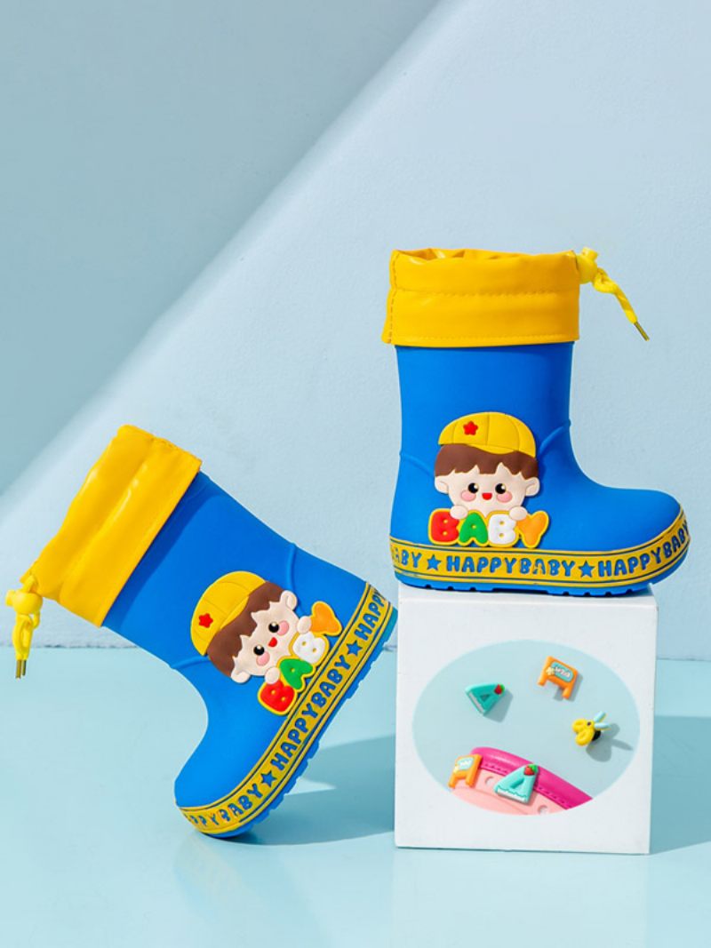 Jolies Chaussures Pour Enfants Cuir Pu Imprimés Personnages Dessins Animés Relief - Bleu