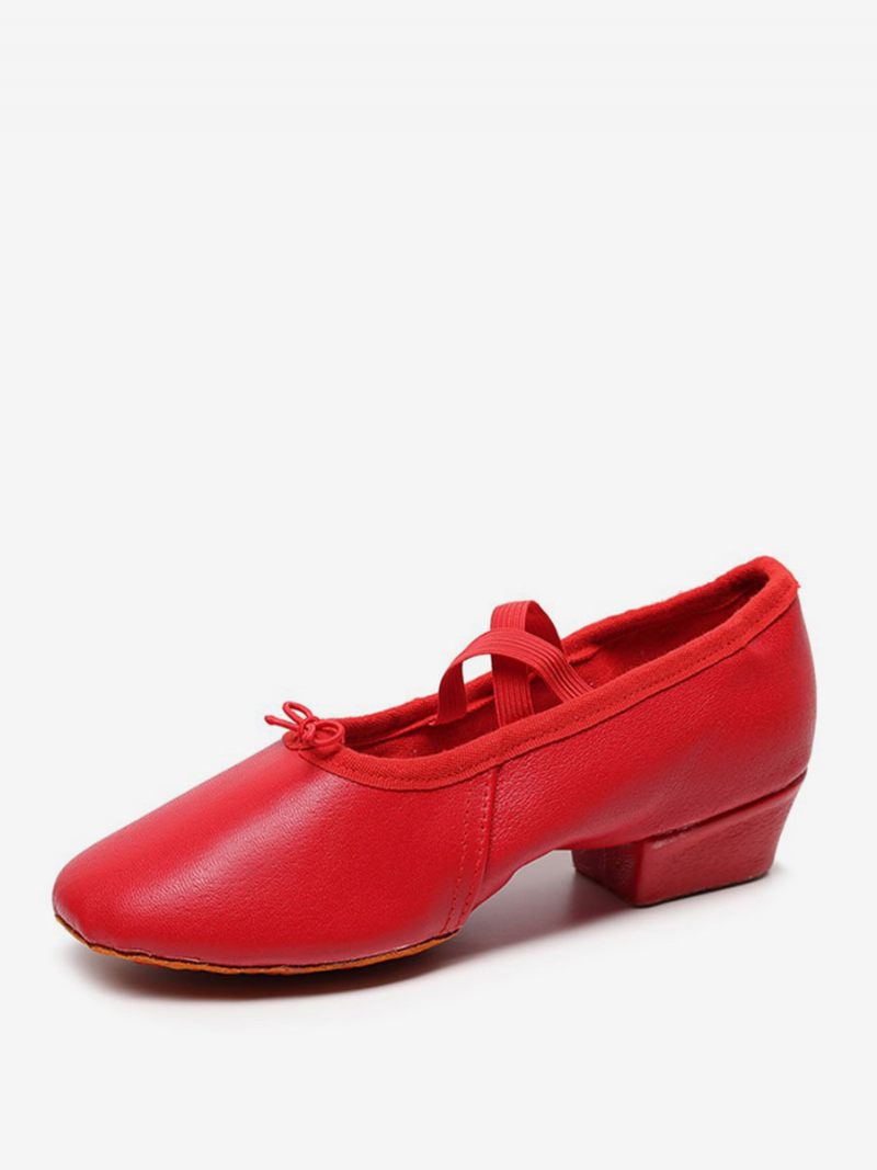 Chaussures Danse Ballet Pour Femmes À Bout Fermé Rouges - Rouge