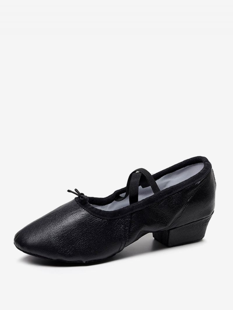 Chaussures Danse Ballet Pour Femmes À Bout Fermé Rouges - Noir