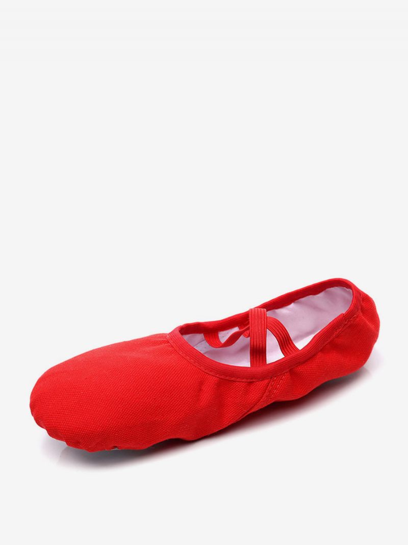 Chaussures Danse Ballet Pour Femmes À Bout Fermé Rouges - Rouge