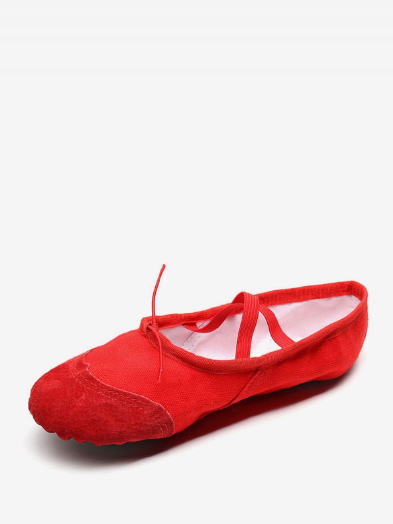 Chaussures Danse Ballet Pour Femmes À Bout Fermé Rouges - Rouge