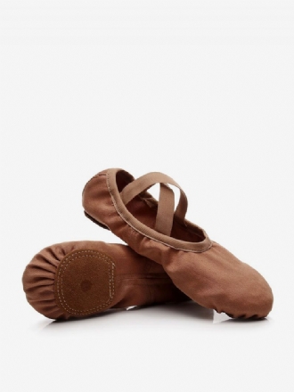 Chaussures Danse Ballet Pour Femmes Camel À Bout Fermé