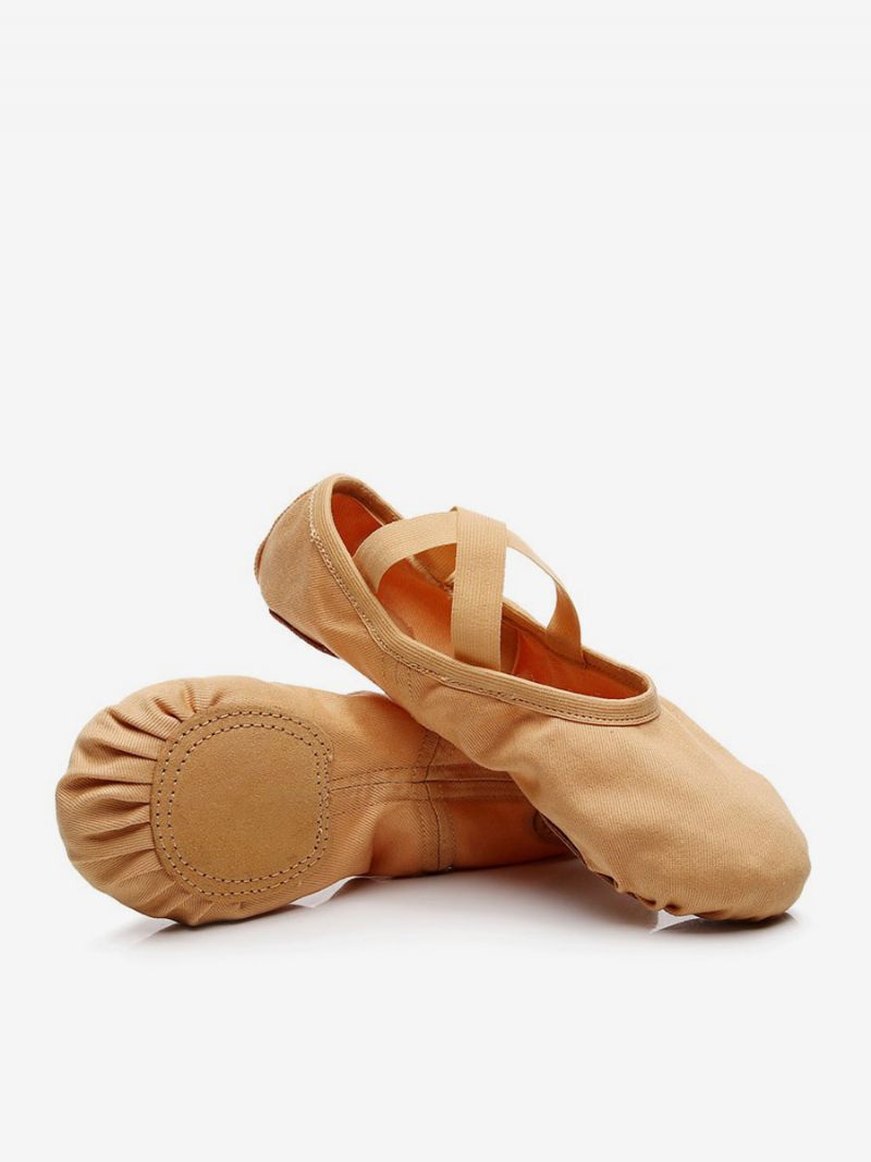 Chaussures Danse Ballet Pour Femmes Camel À Bout Fermé - Camel