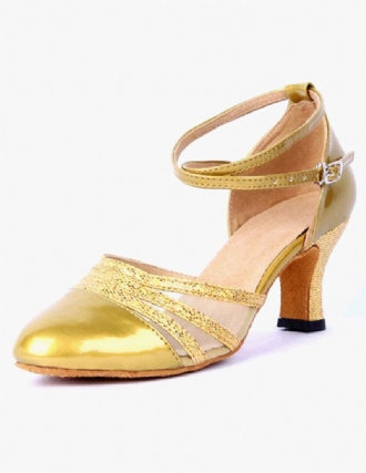 Chaussures Danse Cuir À Bout Pointu Pour Femmes Salle Bal Professionnelles Avec Sangle La Cheville 2024