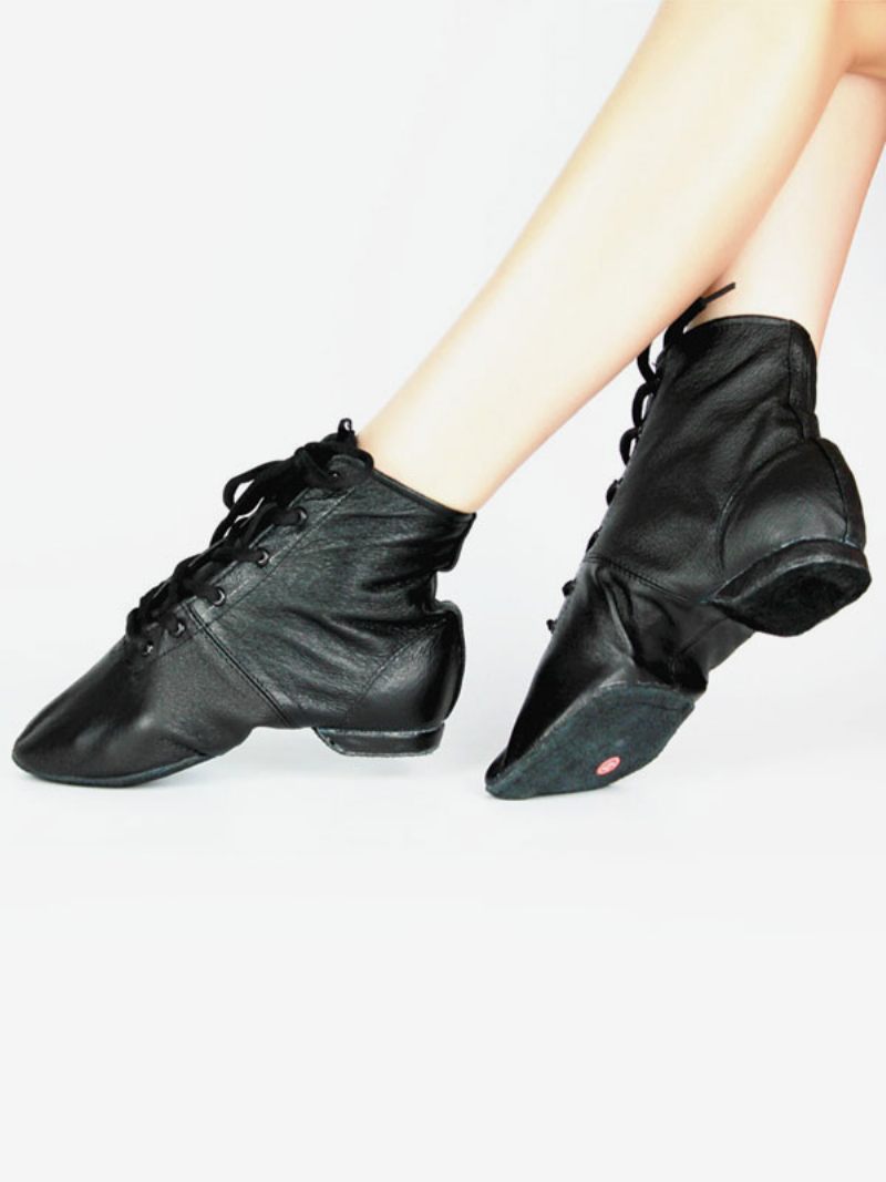 Chaussures Danse Jazz Pour Femmes Noires À Bout Fermé - Noir