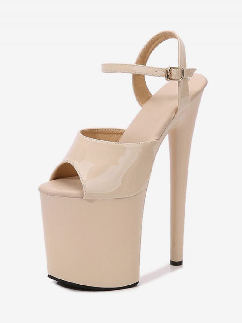 Chaussures Pole Dance Blanches Pour Femmes Sandales Sexy À Talons Hauts Et Plateforme - Jaune Clair